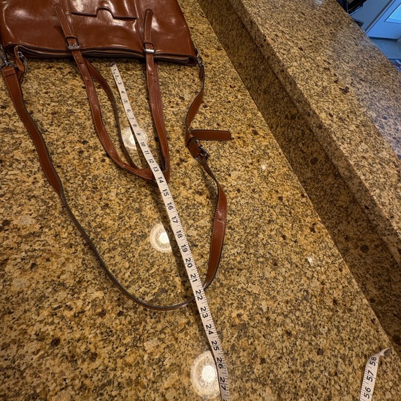 Bostanten Tan Leather Laptop Bag Briefcase Tote - Picture 8 of 13